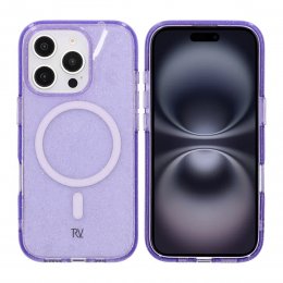 iPhone 16 Pro RV Mobilskal TPU med MagSafe - Glitter Lila