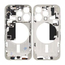 iPhone 15 Pro Mittenram med smådelar OEM - Titanvit