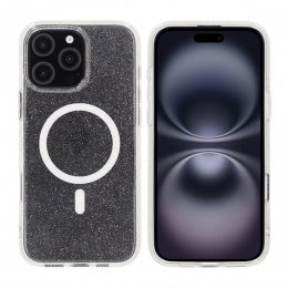 iPhone 16 Pro Max RV Mobilskal TPU med MagSafe - Glitter Vit