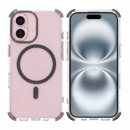 iPhone 16 RV Mobilskal Magnet med Kantskydd - Grå