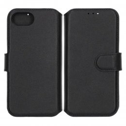 Rvelon Plånboksfodral Läder för iPhone 16e - Svart