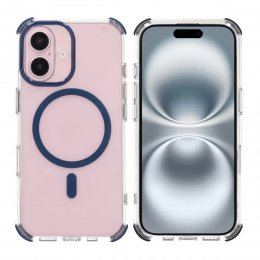 iPhone 16 RV Mobilskal Magnet med Kantskydd - Blå