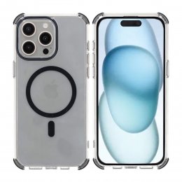 iPhone 15 Pro Max RV Mobilskal Magnet med Kantskydd - Svart