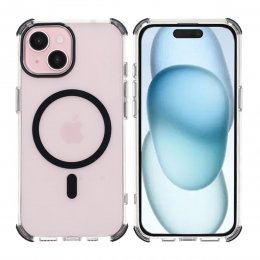 iPhone 15 RV Mobilskal Magnet med Kantskydd - Svart