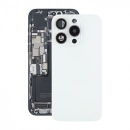 iPhone 15 Pro Baksida Glas med Magnet och Kameralins - Vit Titan
