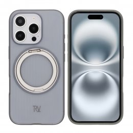 iPhone 16 Pro Max RV Skal Roterande Magnet Stativ - Grå