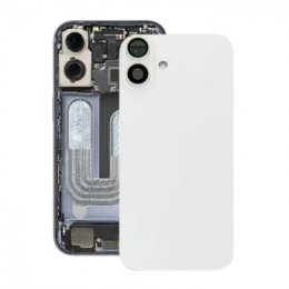 iPhone 16 Plus Baksida Glas med Magnet och Kameralins - Vit