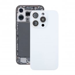 iPhone 16 Pro Max Baksida Glas med Magnet och Kameralins - Vit Titan