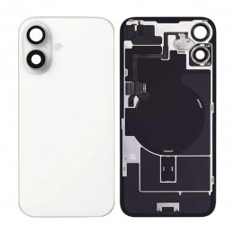 iPhone 16 Baksida Glas med smådelar - Vit