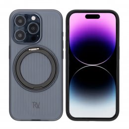 iPhone 15 Pro Max RV Skal Roterande Magnet Stativ - Svart