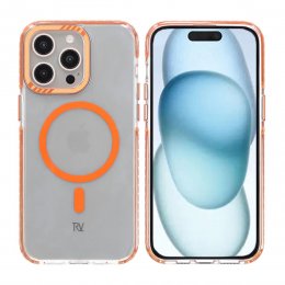 iPhone 15 Pro Max RV Mobilskal Magnet Förstärkt - Orange