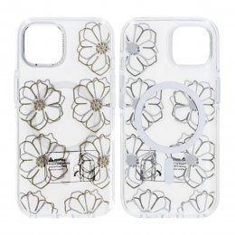Mobilskal Magsafe till iPhone 15 - Transparent med blommor