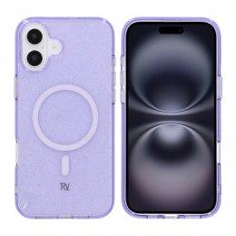 iPhone 16 Plus Rvelon Mobilskal TPU med MagSafe - Glitter Lila