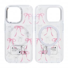 Mobilskal Magsafe till iPhone 15 Pro - Transparent med rosett