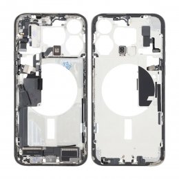 iPhone 15 Pro Max Mittenram med smådelar OEM (Premium) - Vit Titan