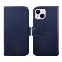 iPhone 14 Plus Plånboksfodral Läder RV - Blå