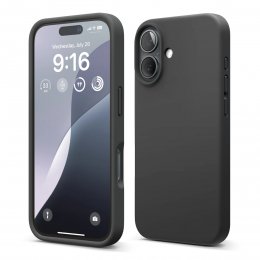 iPhone 16 Mobilskal Silikon RV - Svart