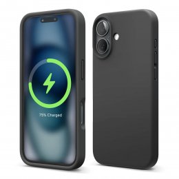iPhone 16 Mobilskal Silikon Magnet RV - Svart
