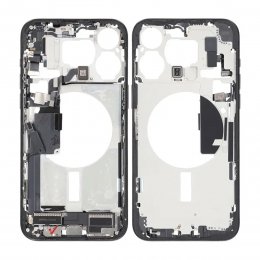 iPhone 15 Pro Max Mittenram med smådelar OEM (Premium) - Svart Titan