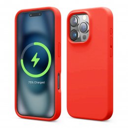 iPhone 16 Pro Mobilskal Silikon Magnet RV - Röd