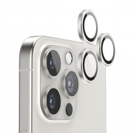 iPhone 16 Pro och 16 Pro Max Kameralins med metallram - Vit
