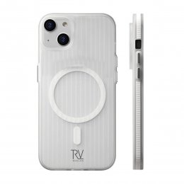 iPhone 15 Mobilskal Korrugerad med Magsafe RV - Vit