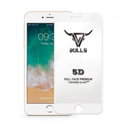 iPhone 7 Plus & iPhone 8 Plus skarmskydd bulls 5d 9h skydda skarm protection screen vit.