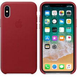 Apple iPhone X/XS Läderskal Röd Original