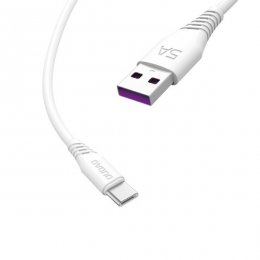 Dudao 2m USB-A till USB-C Snabbladdningskabel 5A Vit