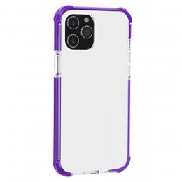 iphone 12 tpu plast genomskinlig svart skydd skal förstärkt stark extra lila violett purple