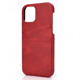 iPhone 12 Läderskal med Kortfickor röd red