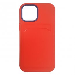 iphone 13 ins röd med mörkblå kontrast. Skyddande mobilskal med kortficka. Modell: A31555-08