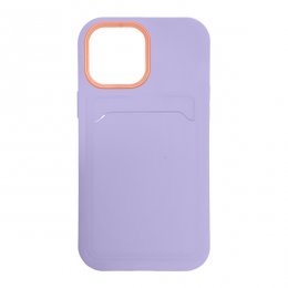 iphone 13 mini ins lila med rosa kontrast. Skyddande mobilskal med kortficka. Modell: A31554-06
