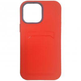 iphone 13 pro max ins färgkontrast röd och blå. Skyddande mobilskal med kortficka.