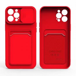 iphone 13 pro tpu skal kameraskydd kortficka röd red