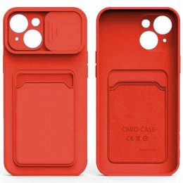 iphone 13 tpu skal kameraskydd kortficka röd red