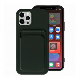 iPhone 16 Pro Max Mobilskal Silikon med Korthållare Militärgrön