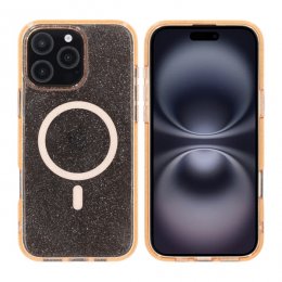 iPhone 16 Pro Max Rvelon Mobilskal TPU med MagSafe Glitter Guld