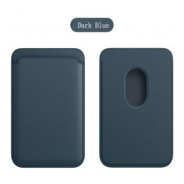 Magsafe Korthållare i läder till iPhone 14/13/12 modeller - Mörkblå