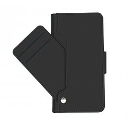 iphone xs max plånboksfodral magnetlås 6 kortfack 1 kontantfack tpu skal veganskt pu läder rvelon svart