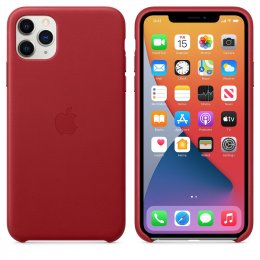 Original Apple iPhone 11 Pro Max Läderskal Röd