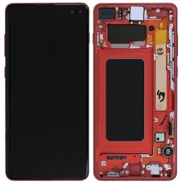 Samsung Galaxy S10 plus Skärm AMOLED display röd cardinal red