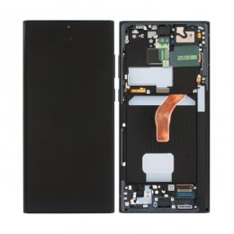 Samsung Galaxy S22 Ultra SM S908B Skärm med LCD Display Grafit Blå Röd