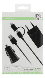 iPhone USB-väggladdare och billaddare med en USB-synk-laddarkabel