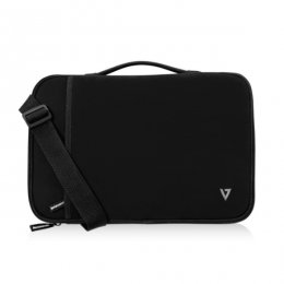 V7Seven Laptop Case Bärväska till MacBook Air 12.2 tum 31 cm av neopren och fleece material handtag axelrem Svart