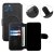 Rvelon iPhone 12 / 12 Pro TPU Läderfodral Ställ Minificka - Svart