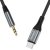 Dudao L11PROT 3.5mm Jack till USB-C kabel 1m Grå