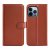 iphone 14 pro max plånboksfodral med stativ 3 kortfack 1 kontantfack pu läder brun