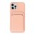 iPhone 15 Pro Max Mobilskal Silikon med Korthållare Rosa