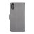 iphone x iphone xs genuint äkta läder plånboksfodral med inbyggt tpu skal magnetlås 3 kortfack 1 kontantfack grå